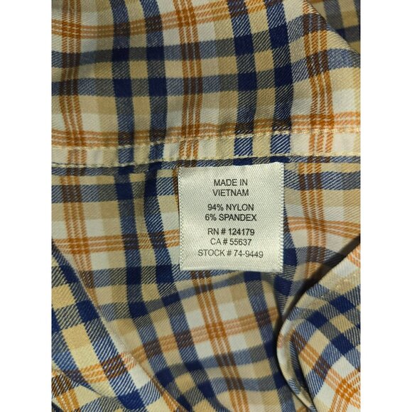 Johnston & Murphy Mens Performance Plaid Shirt Large Nylon Blend - Picture 6 of 7
